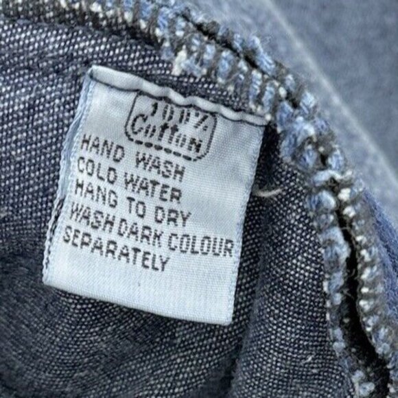 Vtg Side Roll Studded Embroidered Jacket Denim Studded Pocket Button One Sz Flaw - Picture 5 of 16